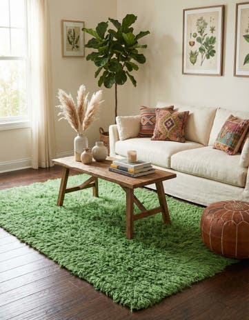 4' 4 x 6' 9 Hand Knotted Moroccan Wool Rug