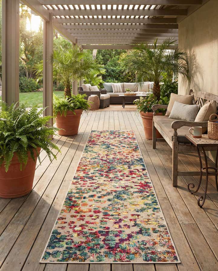 2' 7 x 12' Easy-Clean Casablanca Indoor / Outdoor Runner Rug