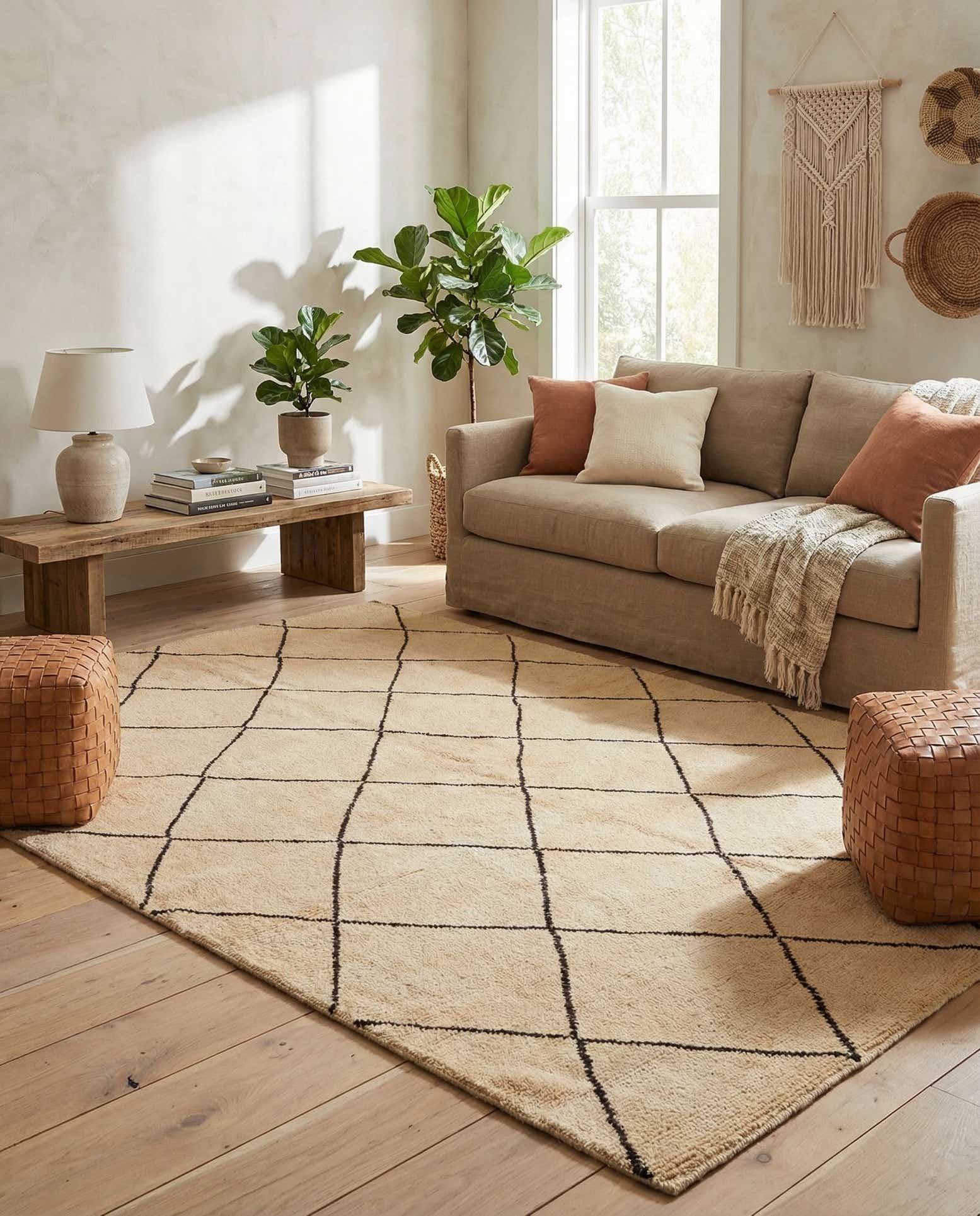 5' 6 x 8' Hand Knotted Moroccan Wool Rug