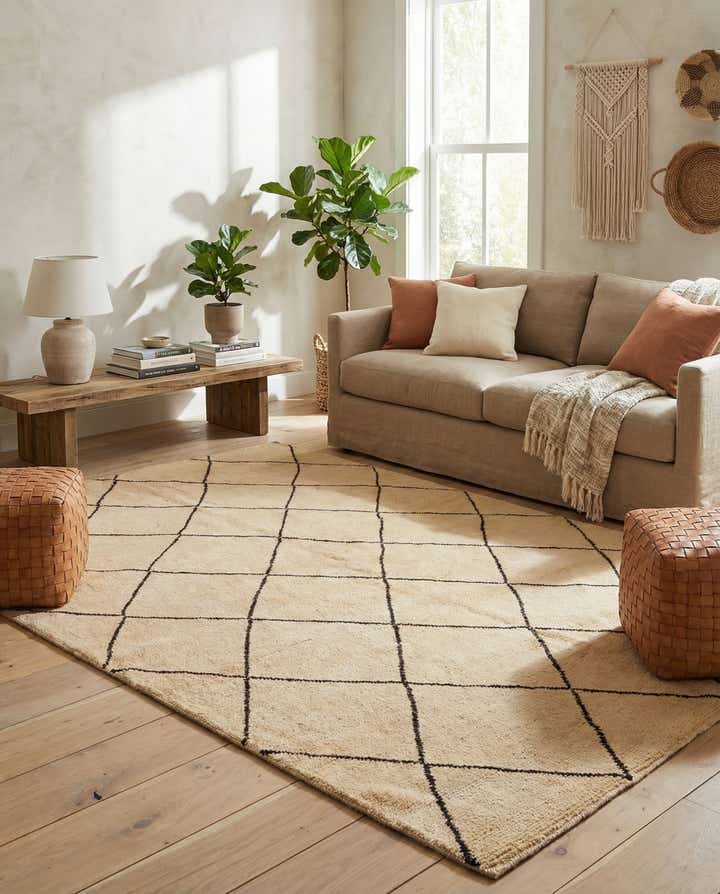 5' 6 x 8' Hand Knotted Moroccan Wool Rug