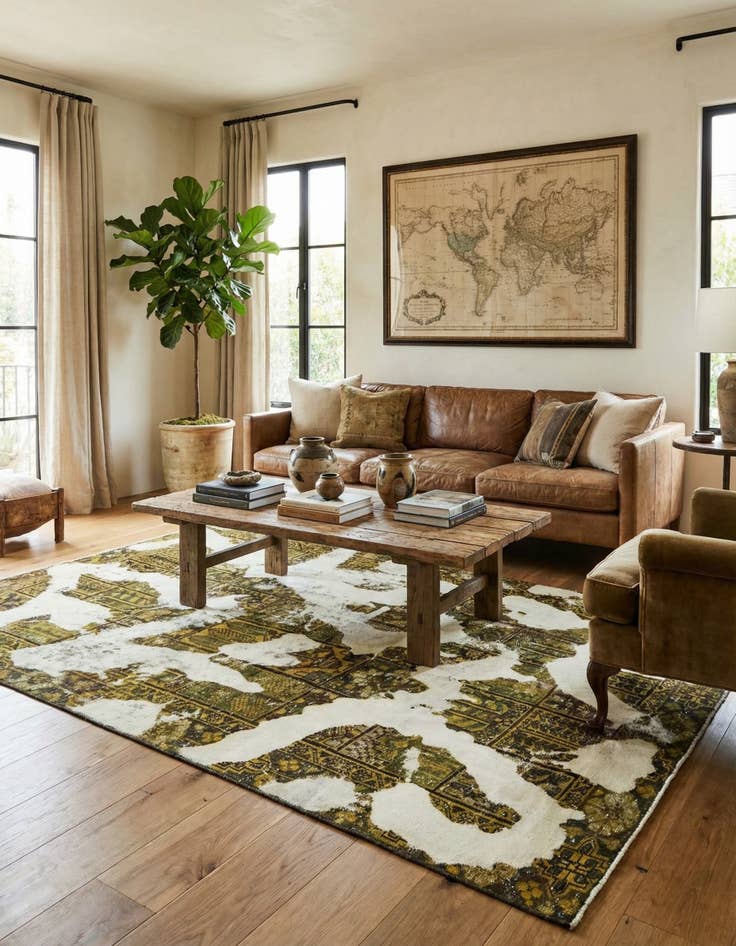 Detail image of 6' x 8' 9  Hand Knotted Ultra Vintage Persian Wool Rug