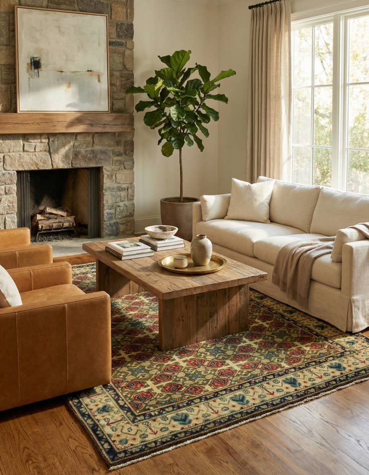 Detail image of 6' 9 x 9' 9 Hand Knotted Kazak Rug