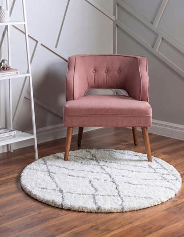 Ivory Soft Touch Shag Round Rug