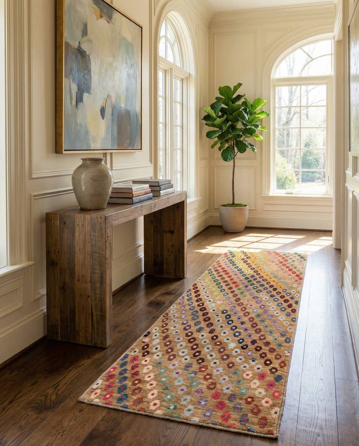 Detail image of 4' 4 x 12' Hand Knotted Darya Wool Runner Rug