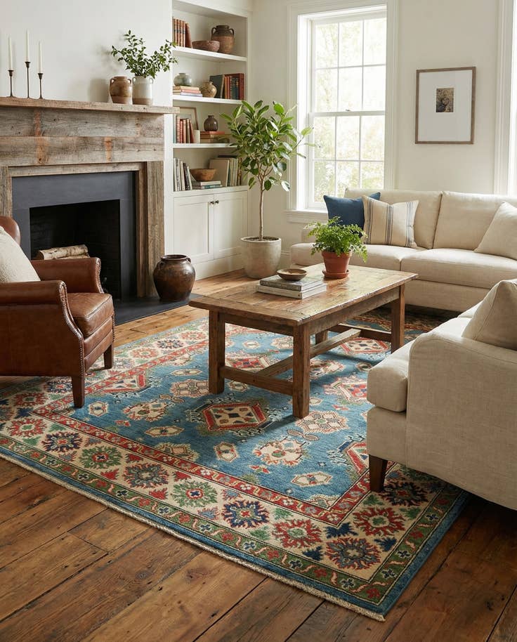 Detail image of 5' 9 x 7' 9 Hand Knotted Kazak Rug