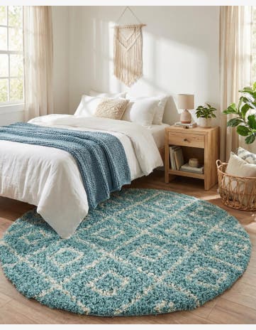 6' x 6' Trellis Shag Round Rug