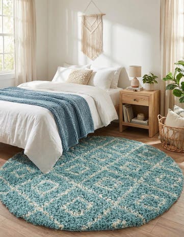 6' x 6' Lattice Shag Round Rug