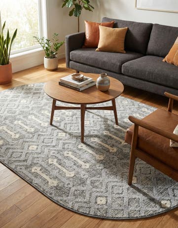 Gray Arlo Oval Rug