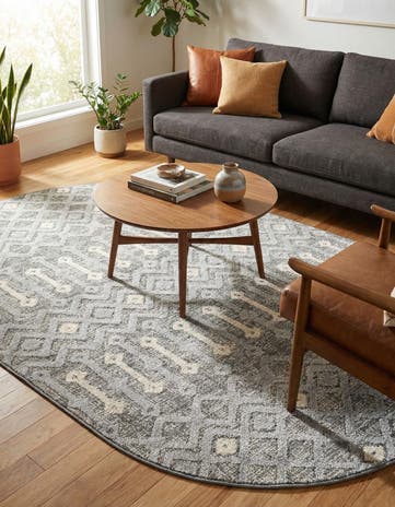 Gray Arlo Oval Rug