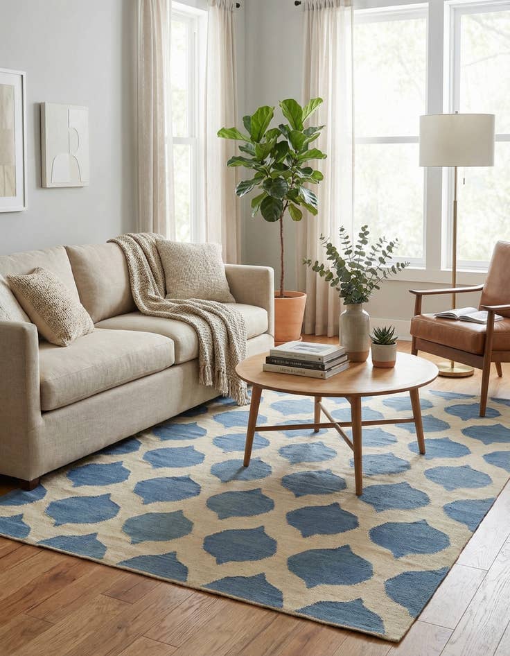 Detail image of 5' 10 x 7' 10  Hand Woven Kilim Modern Wool Rug