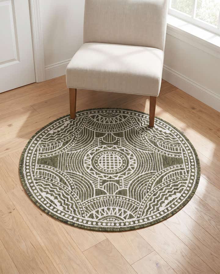 95cm x 95cm Facile à nettoyer Traditional Tapis Intérieur / Extérieur Rond