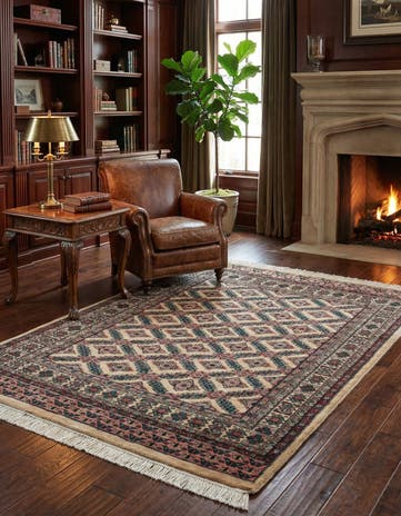 4' 2 x 5' 11 Hand Knotted Bokhara Oriental Wool Rug