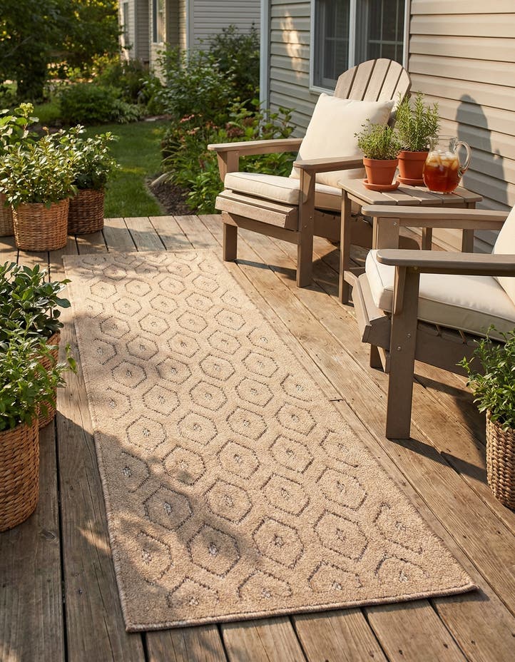 2' x 6' Easy-Clean Trellis Textured Indoor...