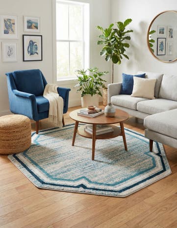 Blue Oasis Octagon Rug