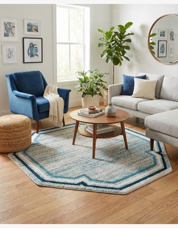 Blue Oasis Octagon Rug