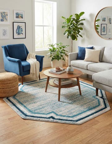 Blue Oasis Octagon Rug