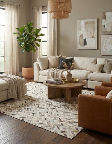 6' 7 x 9' 10 Cowhide Stocks Rug