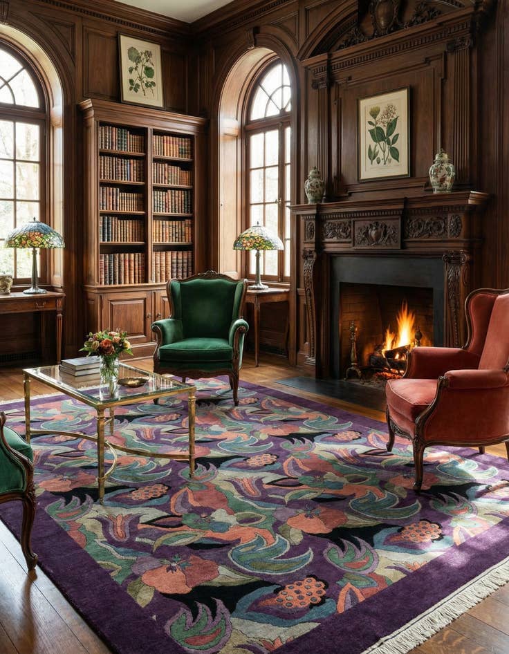 Detail image of 6' 5 x 9'  Hand Knotted Tibet Wool Rug