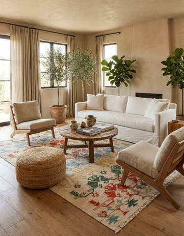 6' 9 x 9' 9 Hand Woven Kilim Modern Wool Rug