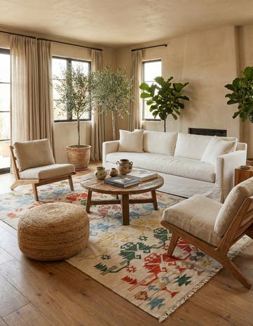 6' 9 x 9' 9 Hand Woven Kilim Modern Wool Rug