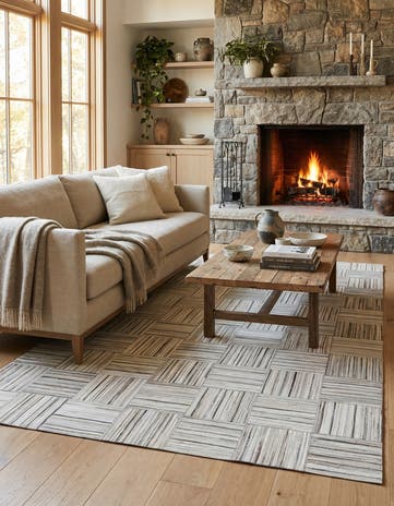 4' 11 x 8' 2 Cowhide Stocks Rug