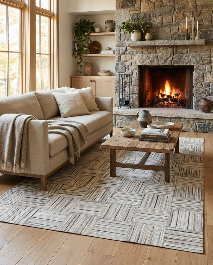 4' 11 x 8' 2 Cowhide Stocks Rug