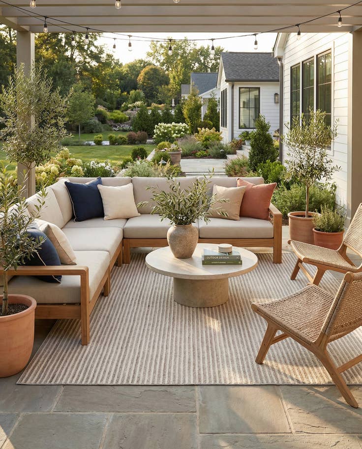 Detail image of 10' x 14' Easy-Clean Sabrina Soto Indoor / Outdoor Rug