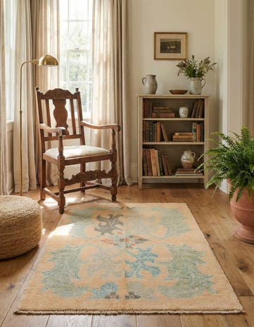 3' 7 x 4' 10 Hand Knotted Oushak Wool Rug
