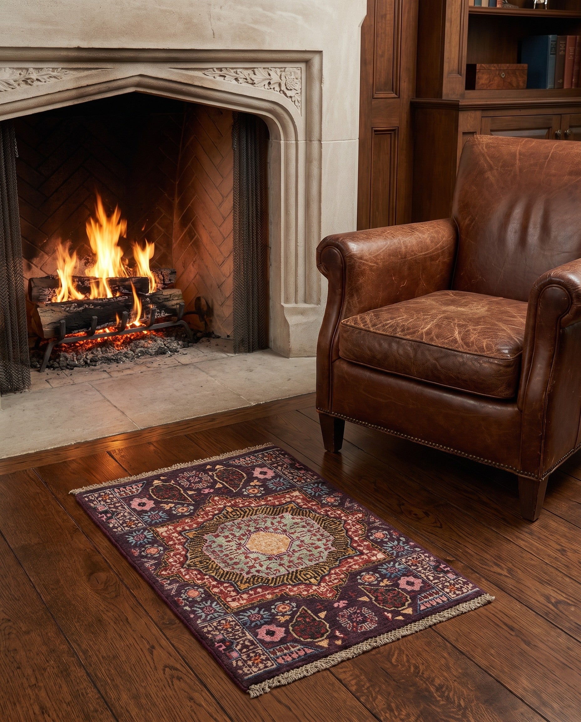 2' x 3' Hand Knotted Mamluk Ziegler Rug