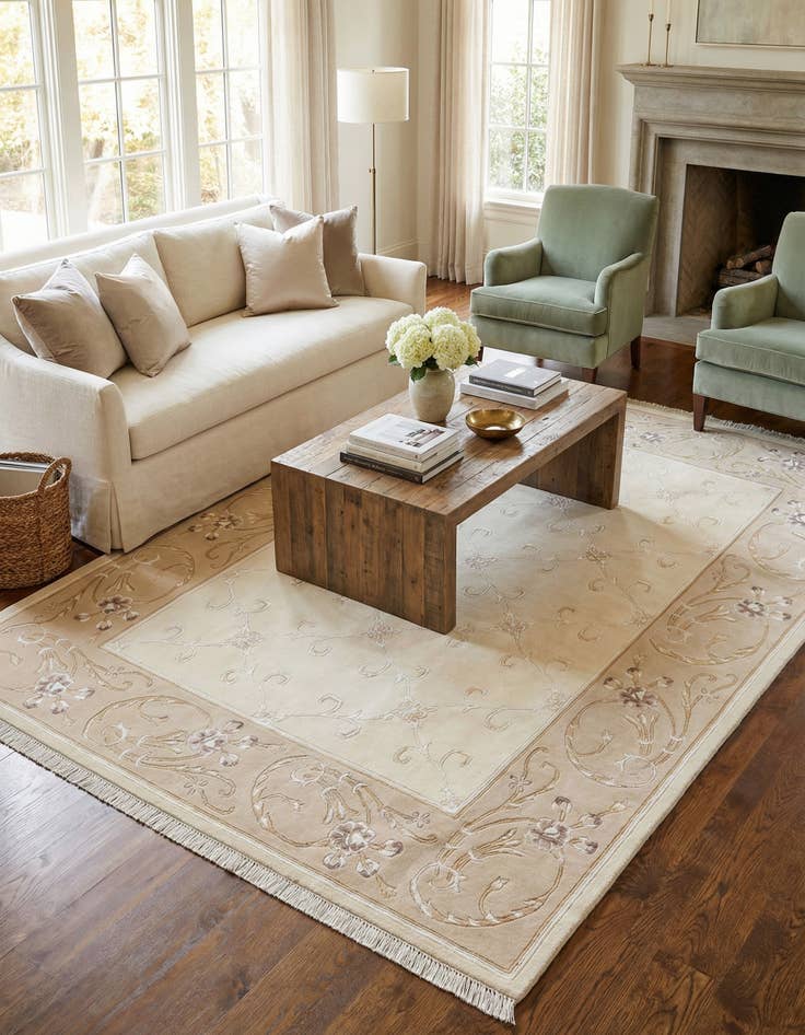 Detail image of 5' 7 x 8' Hand Knotted Darya Wool Rug