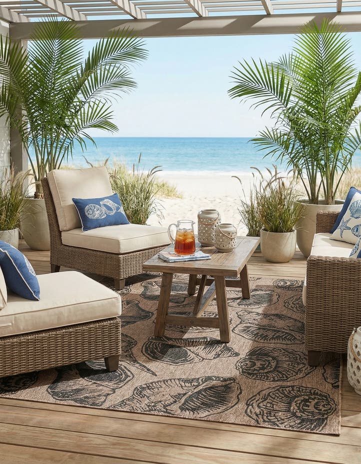 7' 10 x 10' Easy-Clean Coastal Indoor / Outdoo...