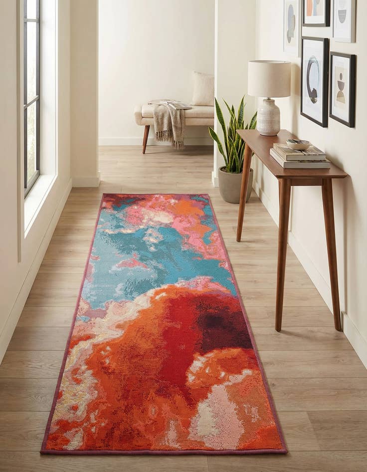 Detail image of  2' x 5' 1  Washable Modern Indoor / Outdoor Runner Rug