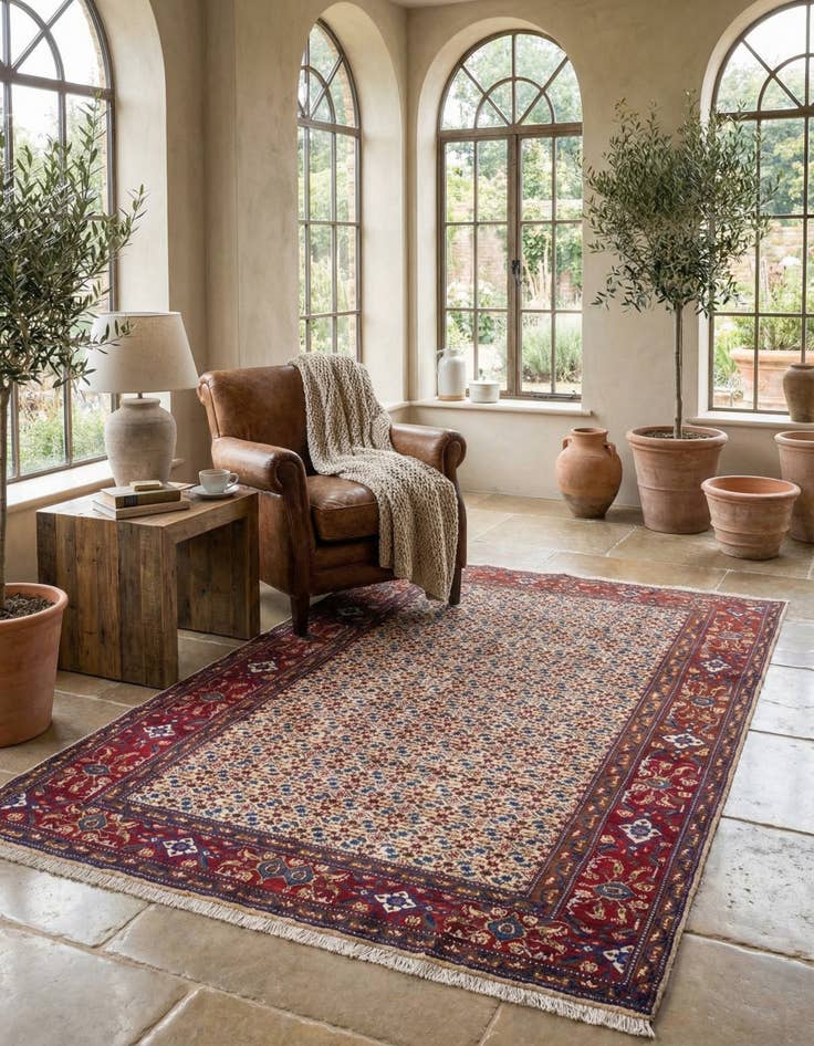 Detail image of 6' 9 x 9' 2  Hand Knotted Mood Persian Wool Rug