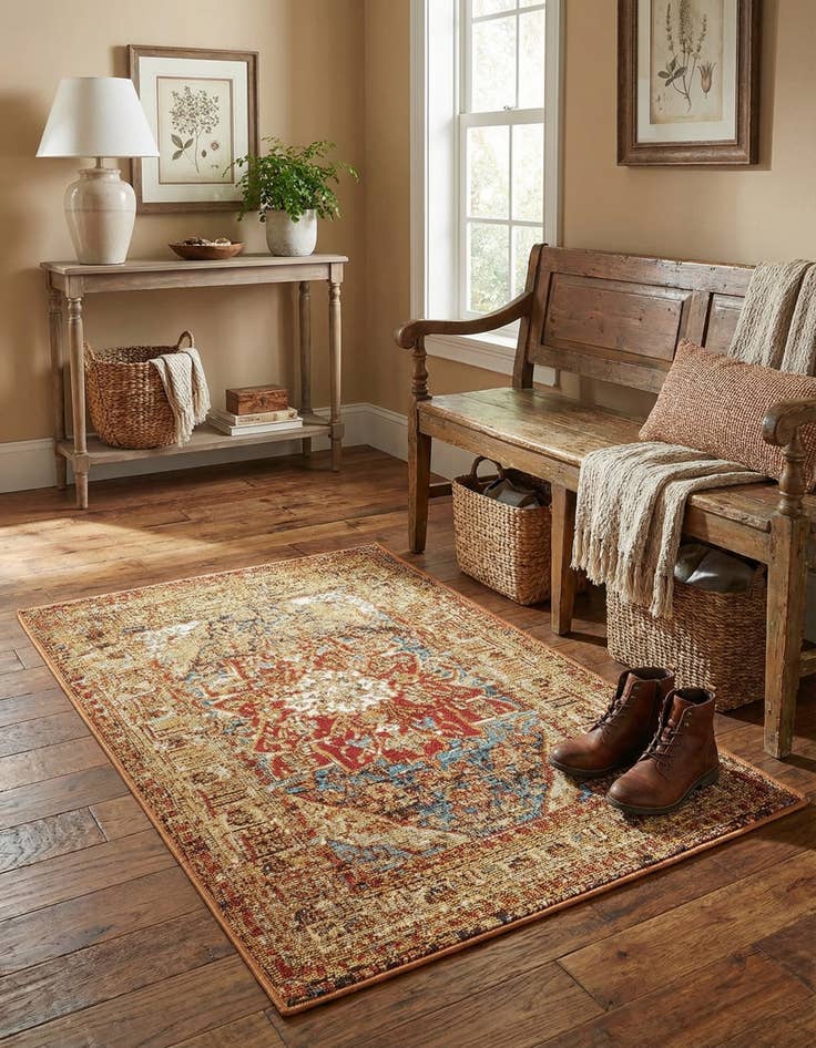 Detail image of 2' x 3'  Washable Traditional Indoor / Outdoor Rug