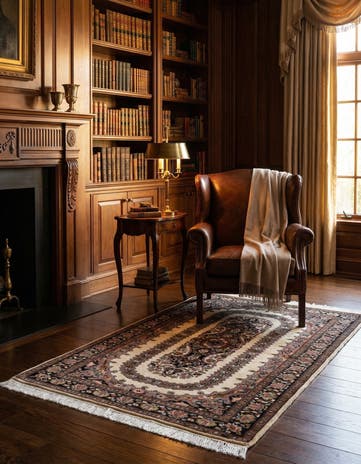 3' 4 x 5' Hand Knotted Kashmir Oriental Wool Rug