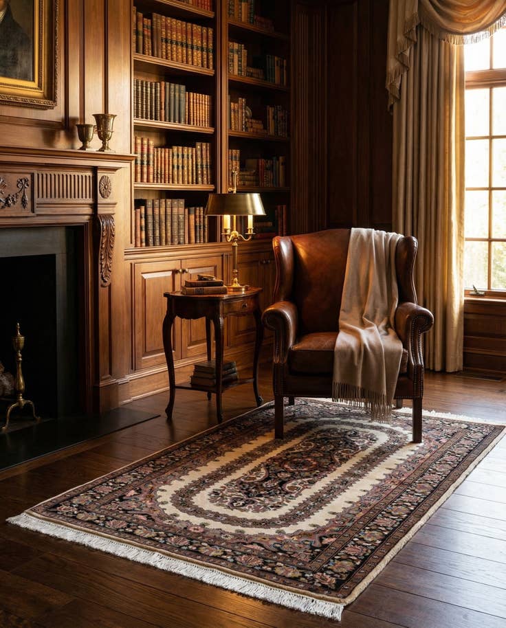 Detail image of 3' 4 x 5' Hand Knotted Kashmir Oriental Wool Rug