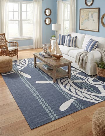 9' x 12' Easy-Clean Coastal Indoor / Outdoor Rug