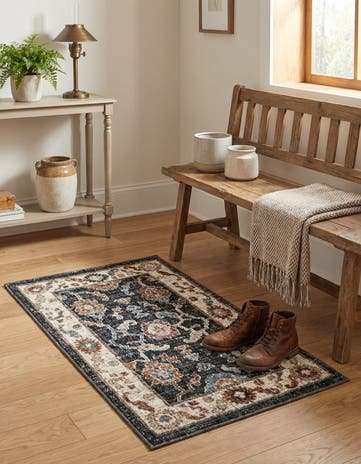 Charcoal Gray Eco Traditional Rug