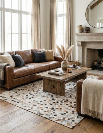 5' 4 x 7' 7 Cowhide Stocks Rug