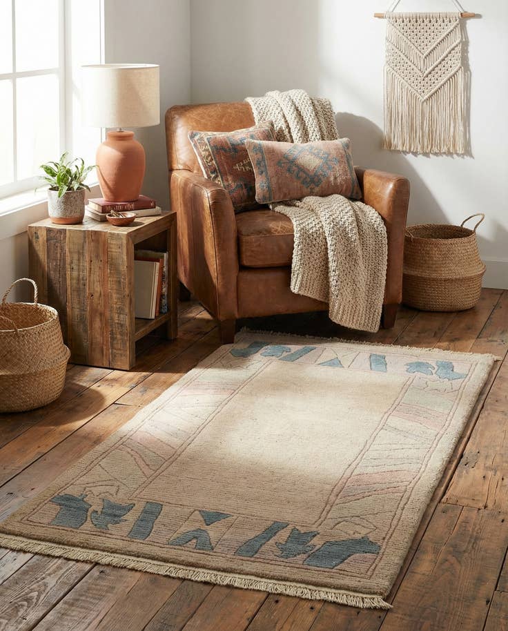 Detail image of 2' 6 x 4' 7 Hand Knotted Tibet Wool Rug