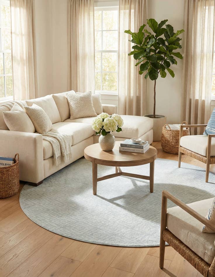 Detail image of 10' x 10'  Washable Sabrina Soto Indoor / Outdoor Round Rug