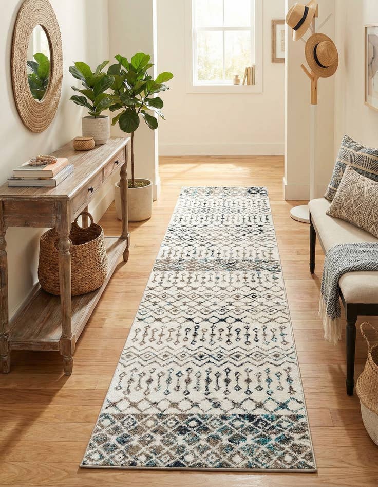Detail image of 2' 7 x 12' Moroccan Trellis Runner Rug
