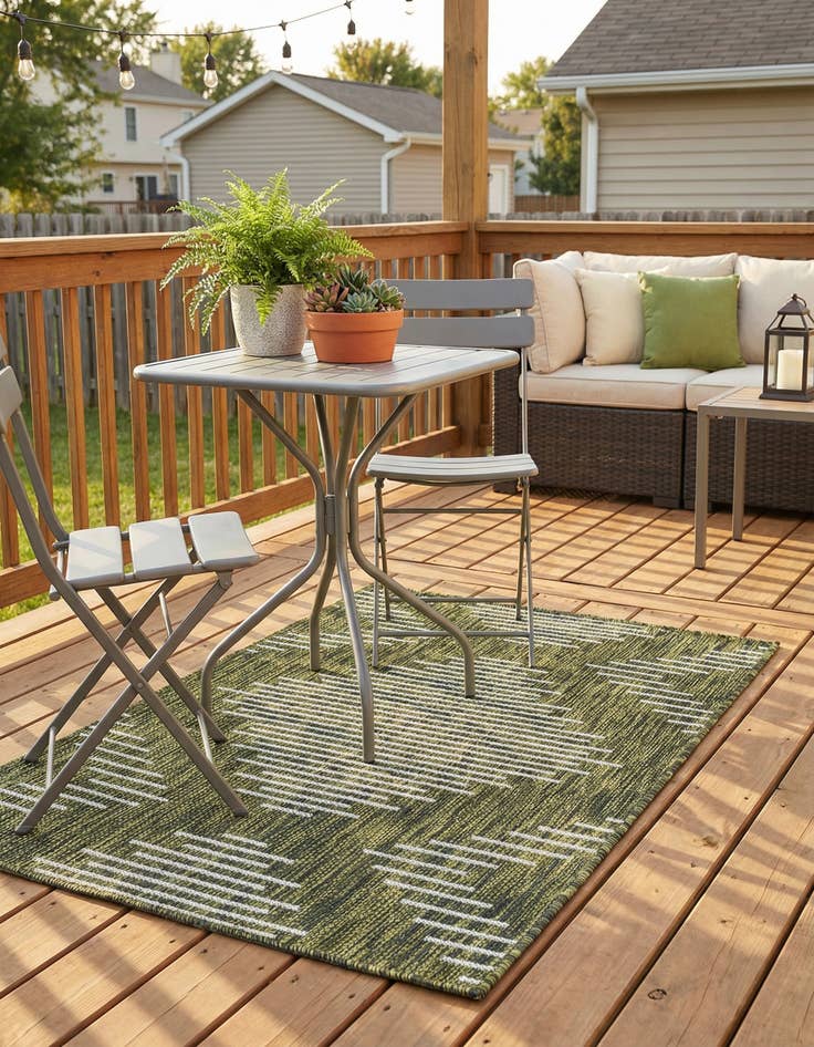 Detail image of 2' x 3'  Washable Modern Indoor / Outdoor Rug