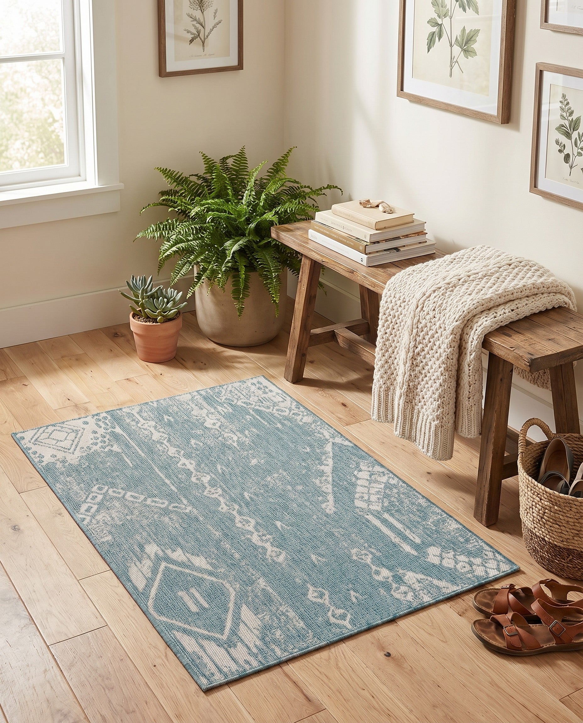 2' x 3' Easy-Clean Bohemian Indoor / Outdoor Rug