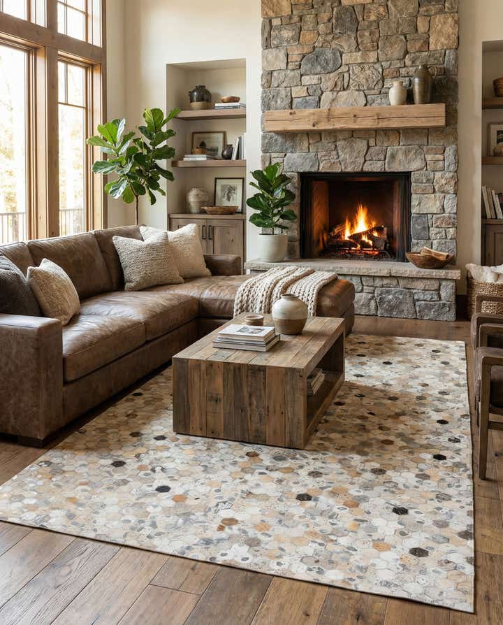 5' x 8' Cowhide Stocks Rug