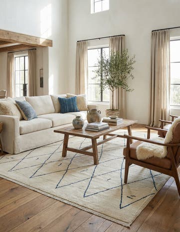 9' 5 x 11' 7 Hand Knotted Moroccan Wool Rug