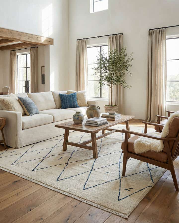 9' 5 x 11' 7 Hand Knotted Moroccan Wool Rug