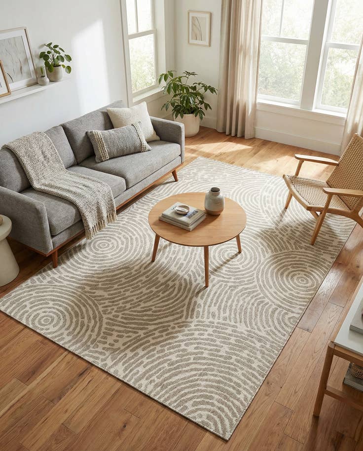 Detail image of 5' 3 x 8' Easy-Clean Modern Indoor / Outdoor Rug
