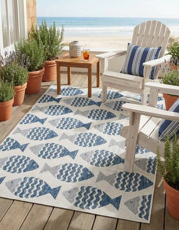4' x 6' Easy-Clean Coastal Indoor / Outdoor Rug