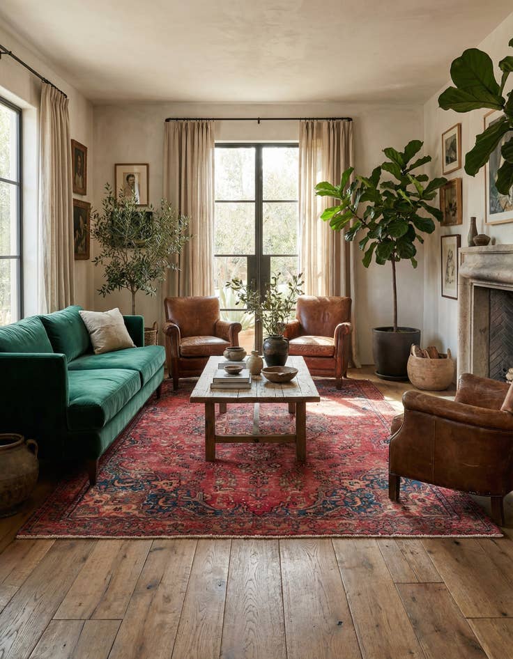 Detail image of 4' 10 x 7' 7  Hand Knotted Ultra Vintage Persian Wool Rug